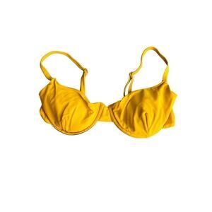 Andie Swimwear Womens Size Medium Yellow Bikini Top Underwire Padded  NWOT